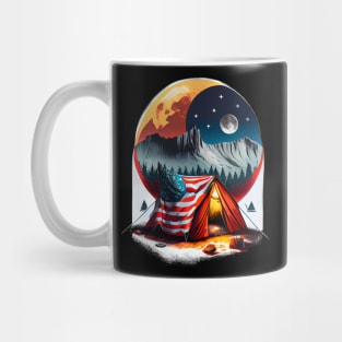 Adventure Awaits: Explore the Great Outdoors with Cool Hiking and Camping Motifs in the USA Mug